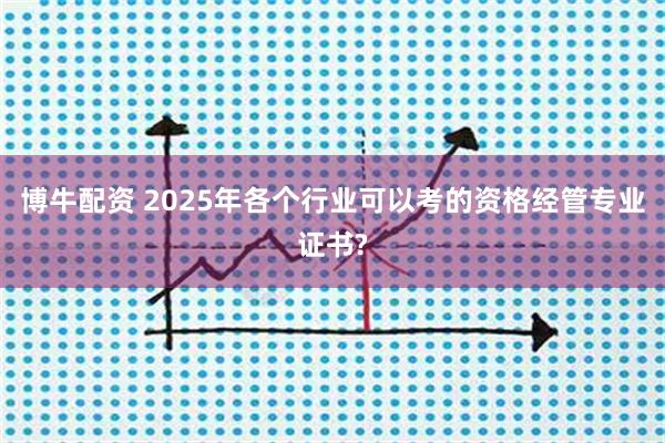 博牛配资 2025年各个行业可以考的资格经管专业证书?